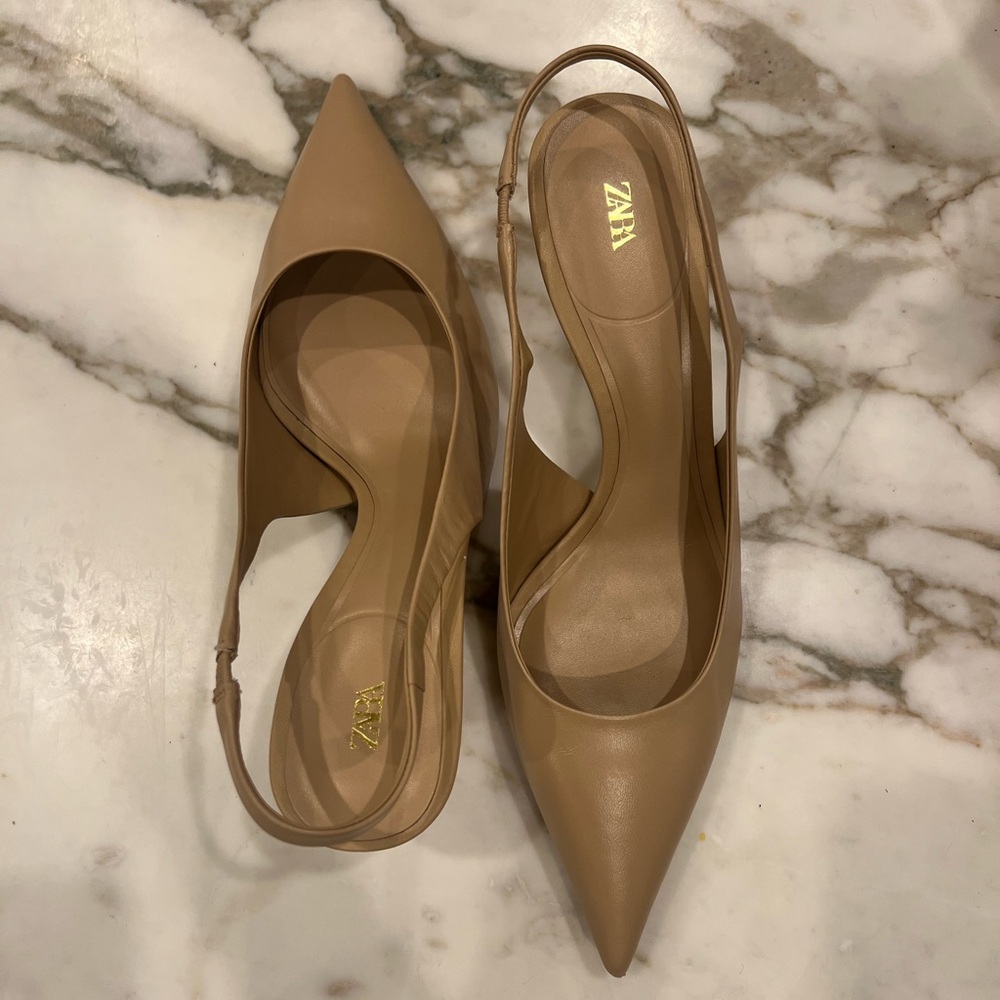 Zara Nude Kitten Heels
